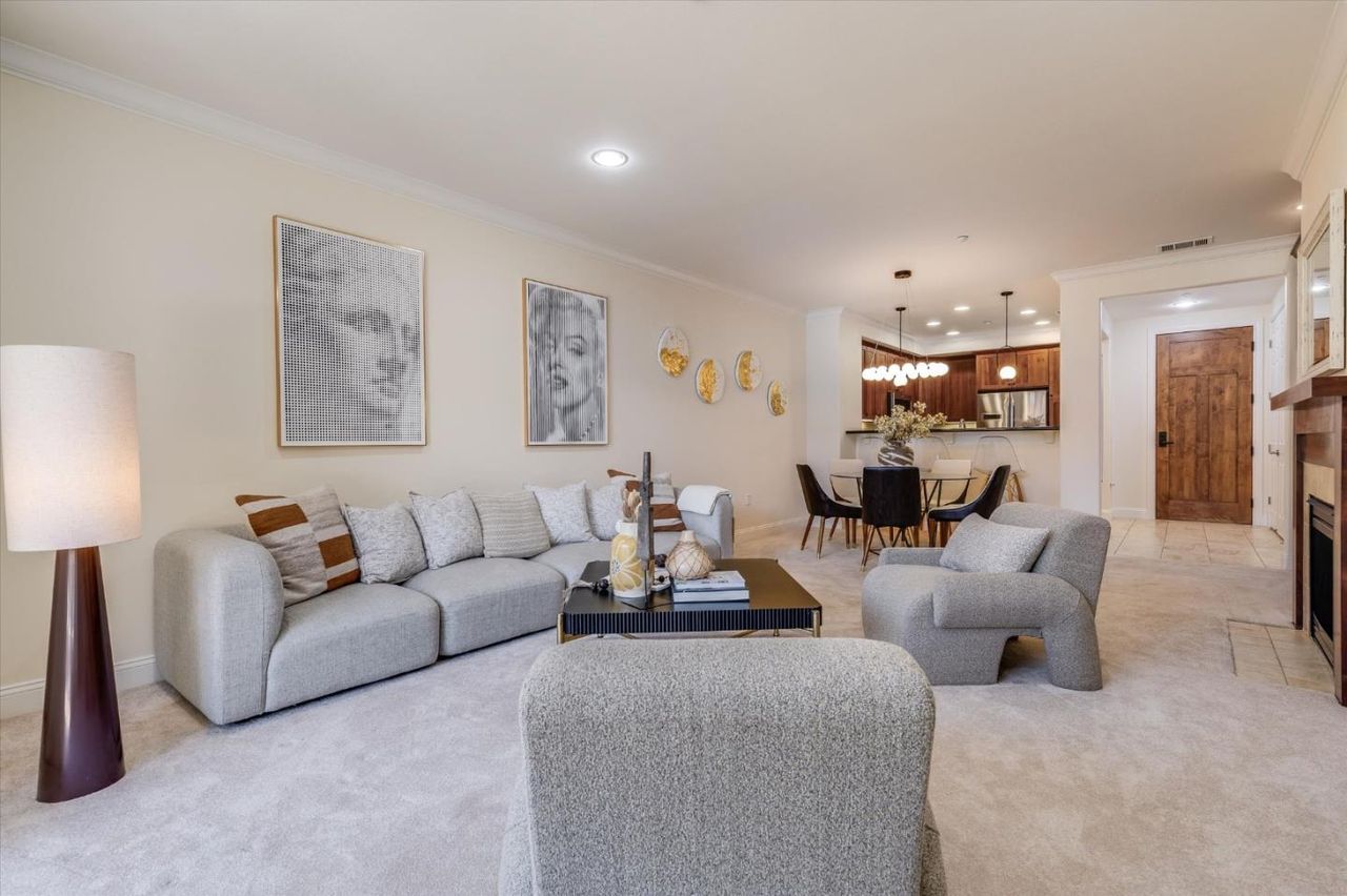 Across the living room toward the kitchen at 2881 Meridian Ave Unit 249