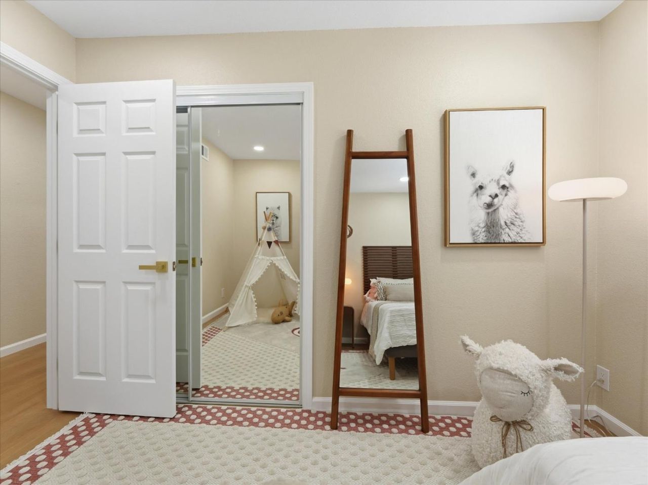 Dressing corner with a full length mirror at 4999 Massachusetts Dr