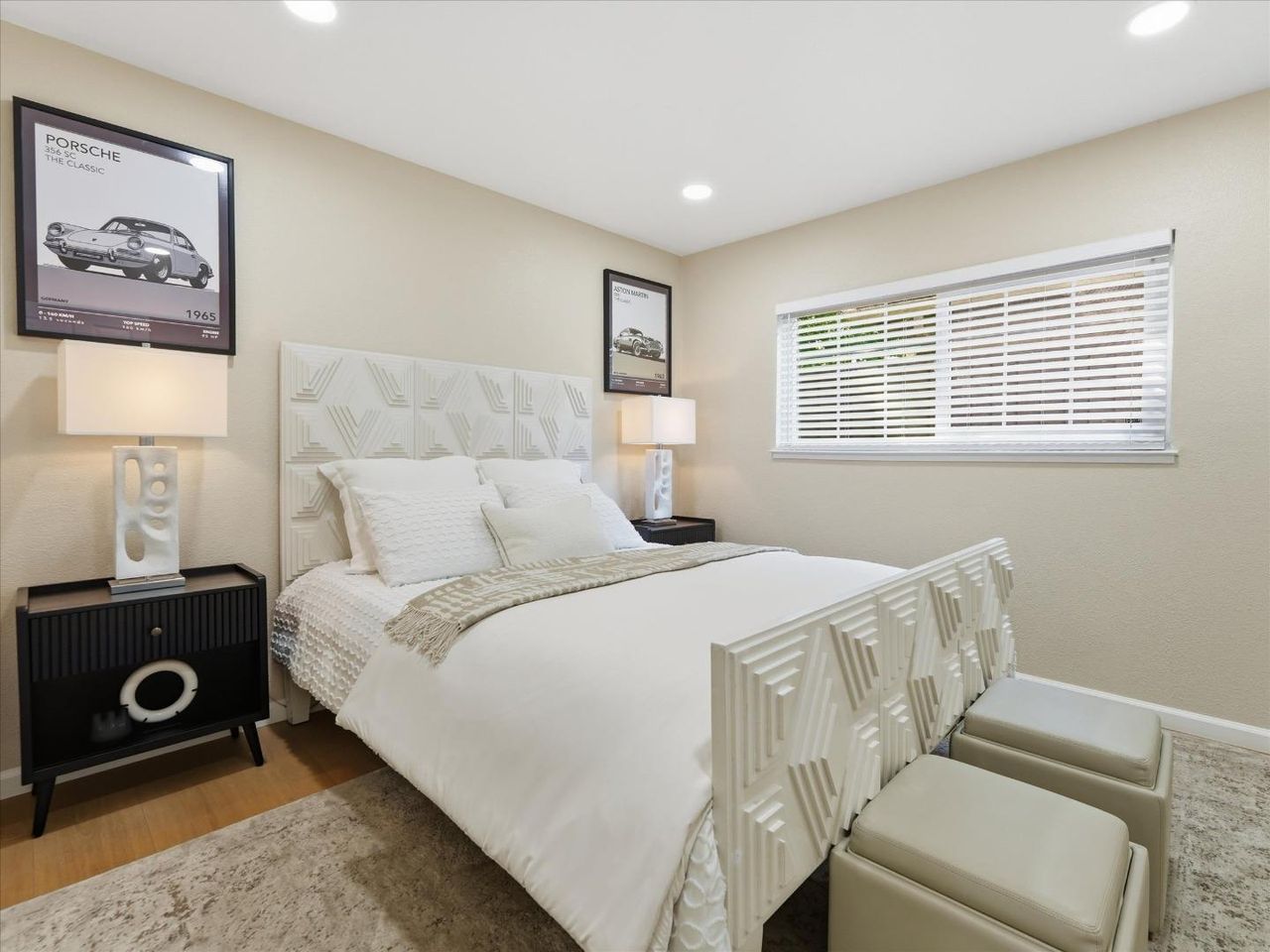 Bedroom with a tufted headboard at 4999 Massachusetts Dr