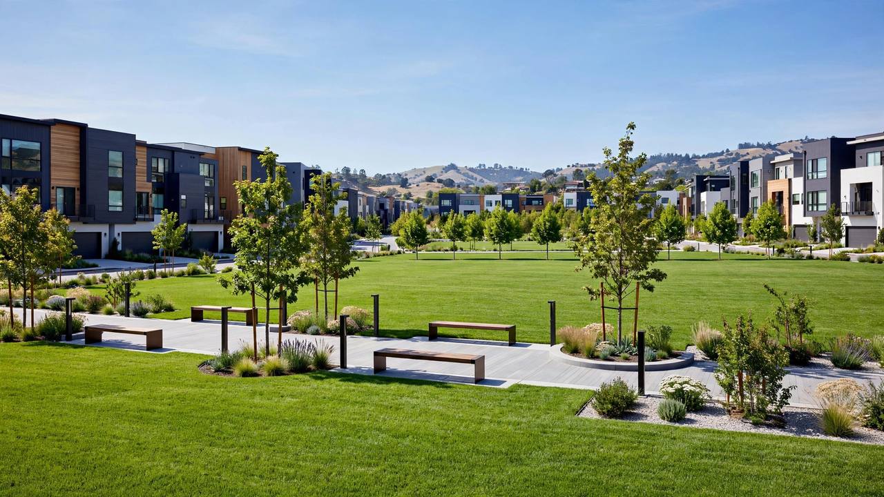 Bay Meadows town square park
