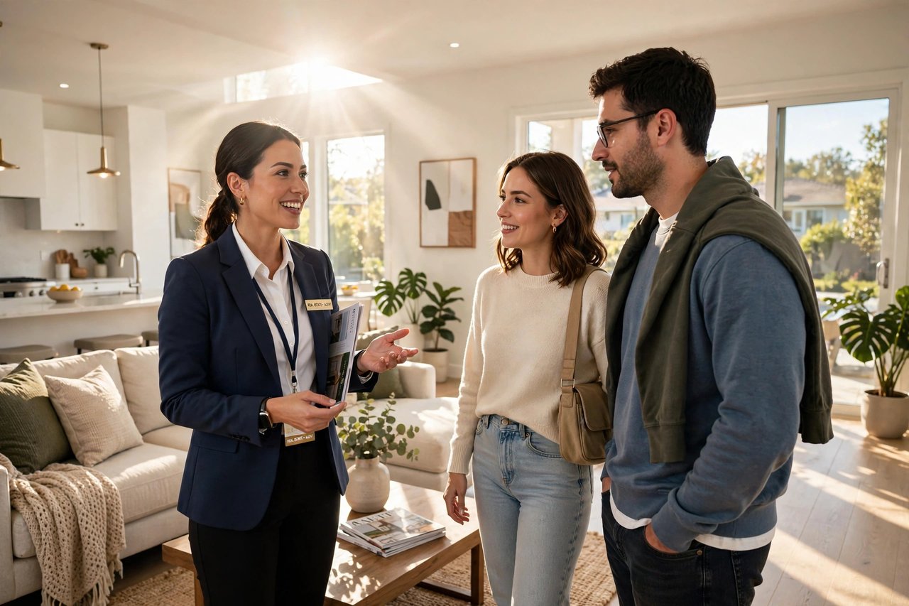 Simon Sahi showing a bright Silicon Valley home to buyers
