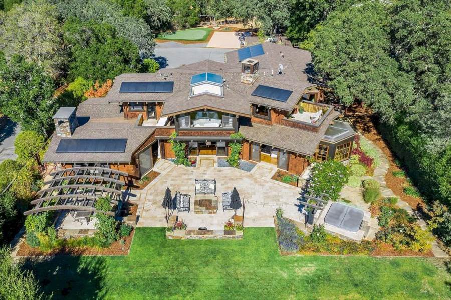 Representative Emerald Hills luxury estate among mature trees