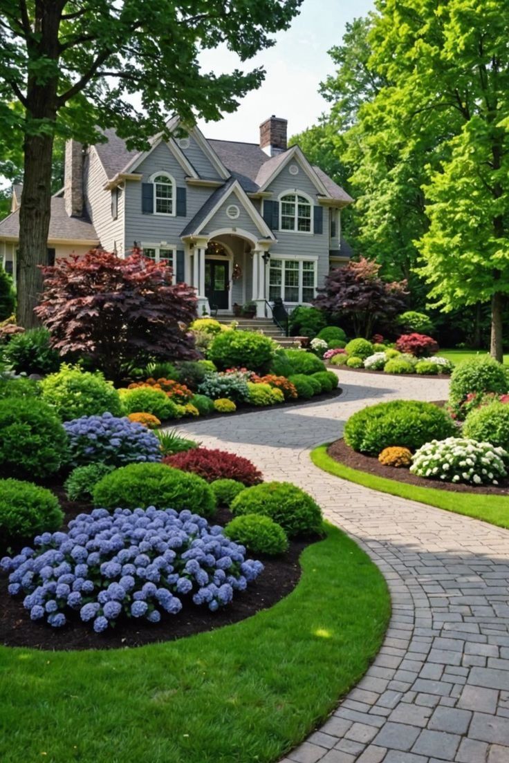Landscaped garden and home in Woodland Acres