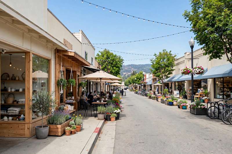 Downtown Campbell neighborhood scene