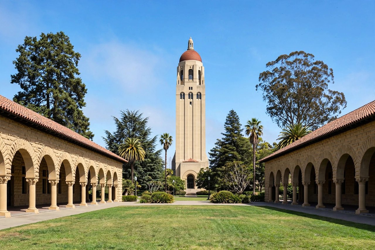 Stanford University Hoover Tower and Main Quad, California