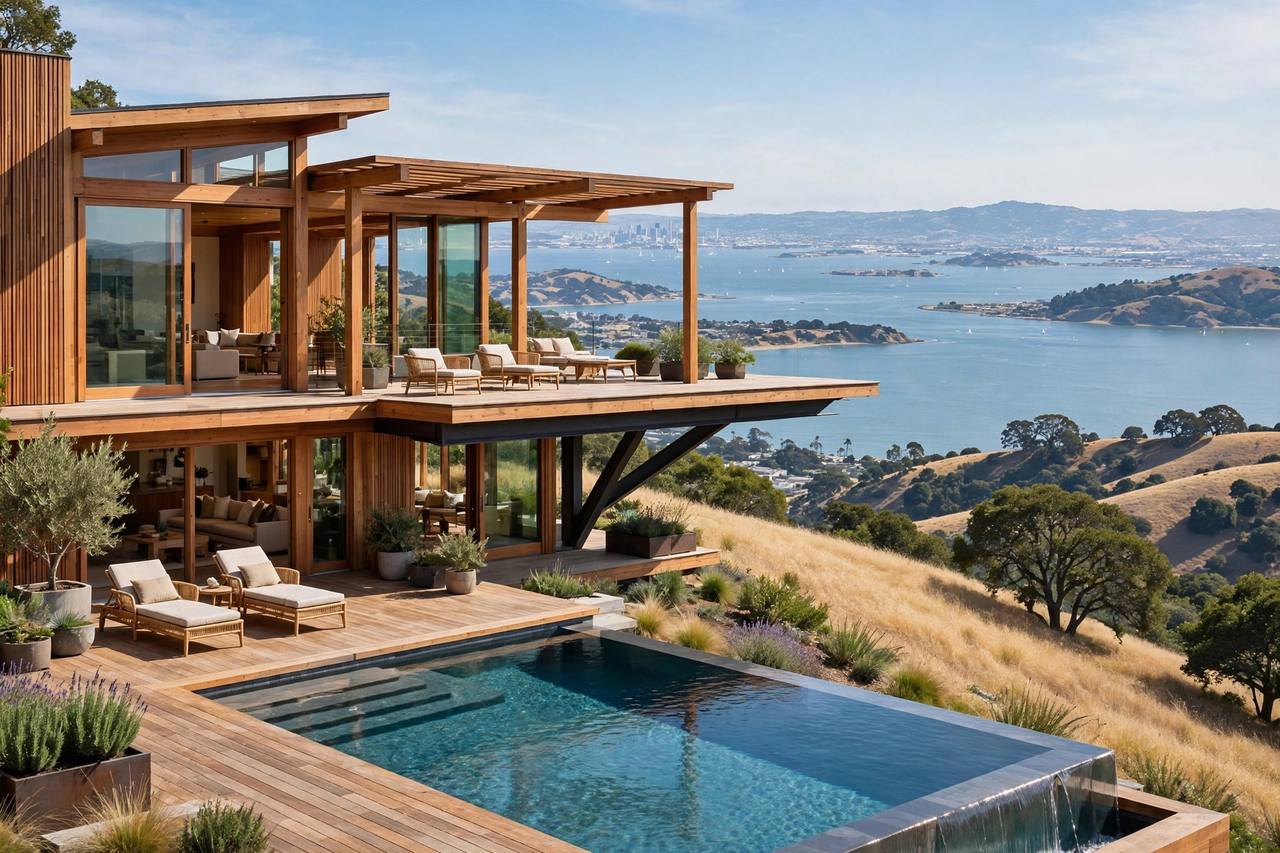 Hilltop view estate in Palo Alto Hills